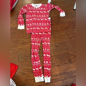Lazy One Red and White Kids Pajama Set